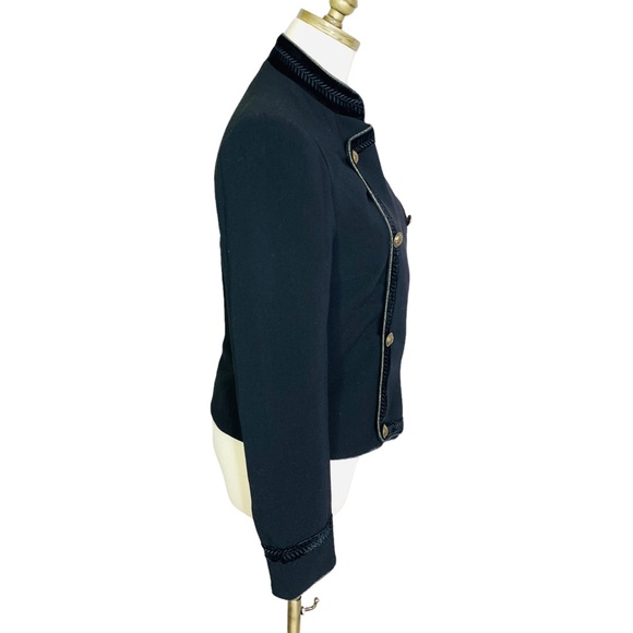 Monsoon sz 4 Black Military Piped Jacket Blazer 3158 - Picture 3 of 11